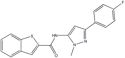 N-[5-(4-fluorophenyl)-2-methylpyrazol-3-yl]-1-benzothiophene-2-carboxamide Struktur