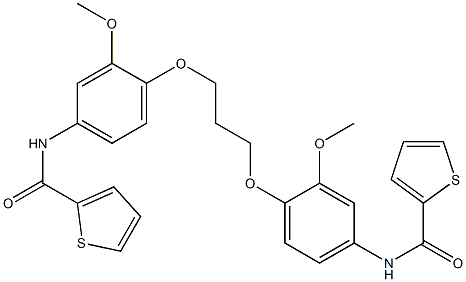 N-[3-methoxy-4-[3-[2-methoxy-4-(thiophene-2-carbonylamino)phenoxy]propoxy]phenyl]thiophene-2-carboxamide Struktur