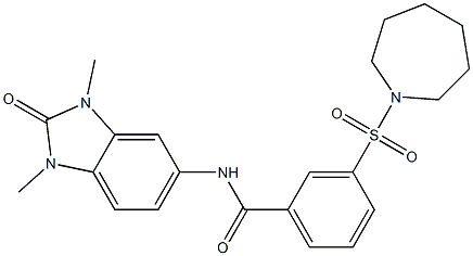 3-(azepan-1-ylsulfonyl)-N-(1,3-dimethyl-2-oxobenzimidazol-5-yl)benzamide Struktur