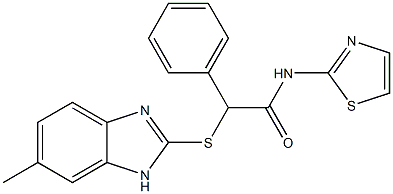 2-[(6-methyl-1H-benzimidazol-2-yl)sulfanyl]-2-phenyl-N-(1,3-thiazol-2-yl)acetamide Struktur