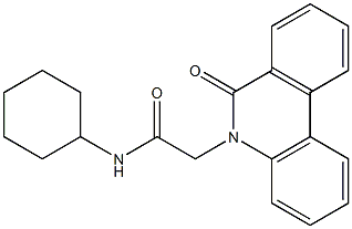 N-cyclohexyl-2-(6-oxophenanthridin-5-yl)acetamide Struktur