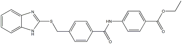 ethyl 4-[[4-(1H-benzimidazol-2-ylsulfanylmethyl)benzoyl]amino]benzoate Struktur