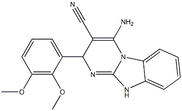 4-amino-2-(2,3-dimethoxyphenyl)-2,10-dihydropyrimido[1,2-a]benzimidazole-3-carbonitrile Struktur