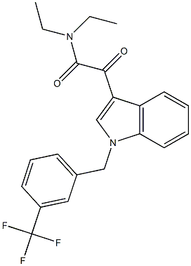 N,N-diethyl-2-oxo-2-[1-[[3-(trifluoromethyl)phenyl]methyl]indol-3-yl]acetamide Struktur