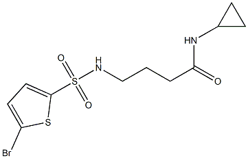 4-[(5-bromothiophen-2-yl)sulfonylamino]-N-cyclopropylbutanamide Struktur