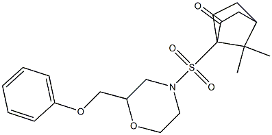 7,7-dimethyl-4-[2-(phenoxymethyl)morpholin-4-yl]sulfonylbicyclo[2.2.1]heptan-3-one Struktur