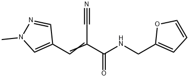 (Z)-2-cyano-N-(furan-2-ylmethyl)-3-(1-methylpyrazol-4-yl)prop-2-enamide Struktur