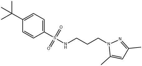 4-tert-butyl-N-[3-(3,5-dimethylpyrazol-1-yl)propyl]benzenesulfonamide Struktur