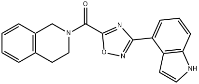 3,4-dihydro-1H-isoquinolin-2-yl-[3-(1H-indol-4-yl)-1,2,4-oxadiazol-5-yl]methanone Struktur