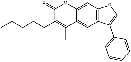 5-methyl-6-pentyl-3-phenylfuro[3,2-g]chromen-7-one Struktur