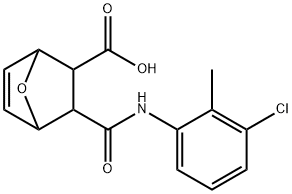 2-[(3-chloro-2-methylphenyl)carbamoyl]-7-oxabicyclo[2.2.1]hept-5-ene-3-carboxylic acid Struktur