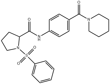 1-(benzenesulfonyl)-N-[4-(piperidine-1-carbonyl)phenyl]pyrrolidine-2-carboxamide Struktur