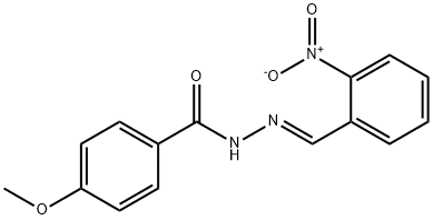 4-methoxy-N-[(E)-(2-nitrophenyl)methylideneamino]benzamide Struktur