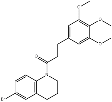 1-(6-bromo-3,4-dihydro-2H-quinolin-1-yl)-3-(3,4,5-trimethoxyphenyl)propan-1-one Struktur