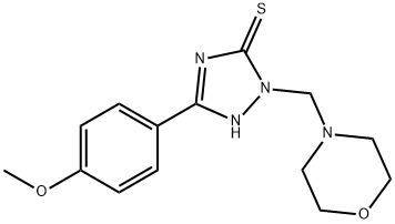 5-(4-methoxyphenyl)-2-(morpholin-4-ylmethyl)-1H-1,2,4-triazole-3-thione Struktur