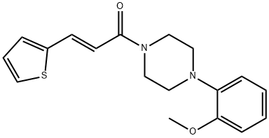 (E)-1-[4-(2-methoxyphenyl)piperazin-1-yl]-3-thiophen-2-ylprop-2-en-1-one Struktur