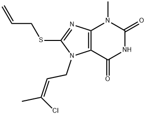 7-[(Z)-3-chlorobut-2-enyl]-3-methyl-8-prop-2-enylsulfanylpurine-2,6-dione Struktur