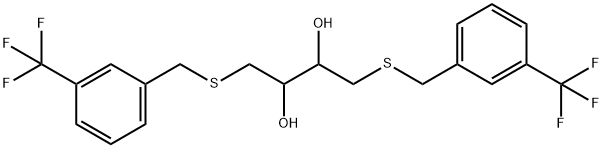 1,4-bis[[3-(trifluoromethyl)phenyl]methylsulfanyl]butane-2,3-diol Struktur