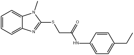 N-(4-ethylphenyl)-2-(1-methylbenzimidazol-2-yl)sulfanylacetamide Struktur