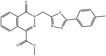 methyl 3-[[5-(4-methylphenyl)-1,3,4-oxadiazol-2-yl]methyl]-4-oxophthalazine-1-carboxylate Struktur