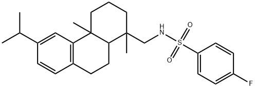 N-[(1,4a-dimethyl-6-propan-2-yl-2,3,4,9,10,10a-hexahydrophenanthren-1-yl)methyl]-4-fluorobenzenesulfonamide Struktur