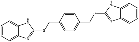 2-[[4-(1H-benzimidazol-2-ylsulfanylmethyl)phenyl]methylsulfanyl]-1H-benzimidazole Struktur