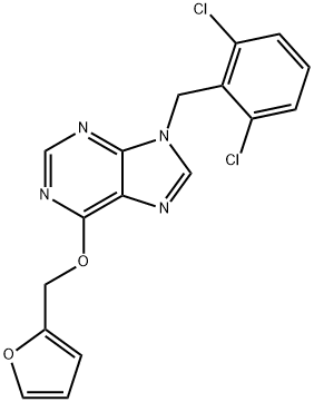 9-[(2,6-dichlorophenyl)methyl]-6-(furan-2-ylmethoxy)purine Struktur