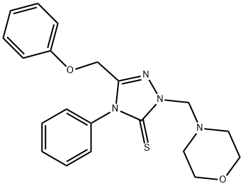 2-(morpholin-4-ylmethyl)-5-(phenoxymethyl)-4-phenyl-1,2,4-triazole-3-thione Struktur