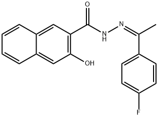 N-[(Z)-1-(4-fluorophenyl)ethylideneamino]-3-hydroxynaphthalene-2-carboxamide Struktur