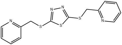 2,5-bis(pyridin-2-ylmethylsulfanyl)-1,3,4-thiadiazole Struktur