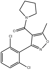 [3-(2,6-dichlorophenyl)-5-methyl-1,2-oxazol-4-yl]-pyrrolidin-1-ylmethanone Struktur