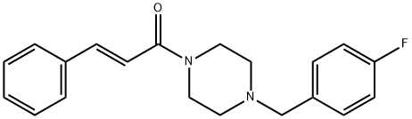 (E)-1-[4-[(4-fluorophenyl)methyl]piperazin-1-yl]-3-phenylprop-2-en-1-one Struktur