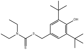 (3,5-ditert-butyl-4-hydroxyphenyl)methyl N,N-diethylcarbamodithioate Struktur