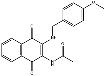 N-[3-[(4-methoxyphenyl)methylamino]-1,4-dioxonaphthalen-2-yl]acetamide Struktur