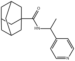 N-(1-pyridin-4-ylethyl)adamantane-1-carboxamide Struktur