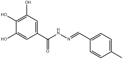 3,4,5-trihydroxy-N-[(E)-(4-methylphenyl)methylideneamino]benzamide Struktur