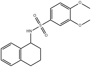 3,4-dimethoxy-N-(1,2,3,4-tetrahydronaphthalen-1-yl)benzenesulfonamide Struktur