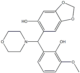 6-[(2-hydroxy-3-methoxyphenyl)-morpholin-4-ylmethyl]-1,3-benzodioxol-5-ol Struktur