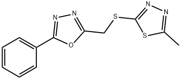 2-[(5-methyl-1,3,4-thiadiazol-2-yl)sulfanylmethyl]-5-phenyl-1,3,4-oxadiazole Struktur