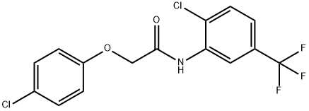 2-(4-chlorophenoxy)-N-[2-chloro-5-(trifluoromethyl)phenyl]acetamide Struktur