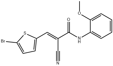 (E)-3-(5-bromothiophen-2-yl)-2-cyano-N-(2-methoxyphenyl)prop-2-enamide Struktur