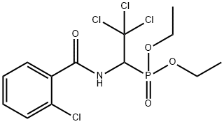 2-chloro-N-(2,2,2-trichloro-1-diethoxyphosphorylethyl)benzamide Struktur