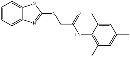 2-(1,3-benzothiazol-2-ylsulfanyl)-N-(2,4,6-trimethylphenyl)acetamide Struktur