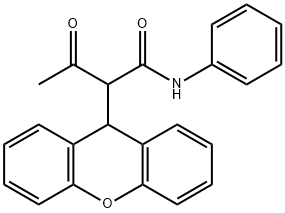 3-oxo-N-phenyl-2-(9H-xanthen-9-yl)butanamide Struktur