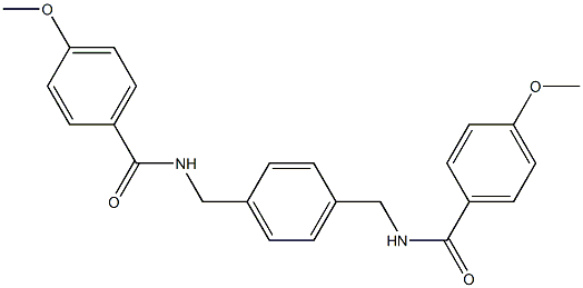 4-methoxy-N-[[4-[[(4-methoxybenzoyl)amino]methyl]phenyl]methyl]benzamide Struktur