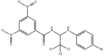 N-[1-(4-bromoanilino)-2,2,2-trichloroethyl]-3,5-dinitrobenzamide Struktur