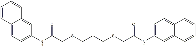 N-naphthalen-2-yl-2-[3-[2-(naphthalen-2-ylamino)-2-oxoethyl]sulfanylpropylsulfanyl]acetamide Struktur