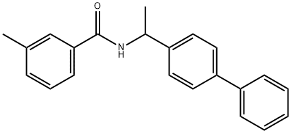 3-methyl-N-[1-(4-phenylphenyl)ethyl]benzamide Struktur