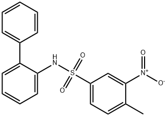 4-methyl-3-nitro-N-(2-phenylphenyl)benzenesulfonamide Struktur