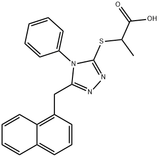 2-[[5-(naphthalen-1-ylmethyl)-4-phenyl-1,2,4-triazol-3-yl]sulfanyl]propanoic acid Struktur